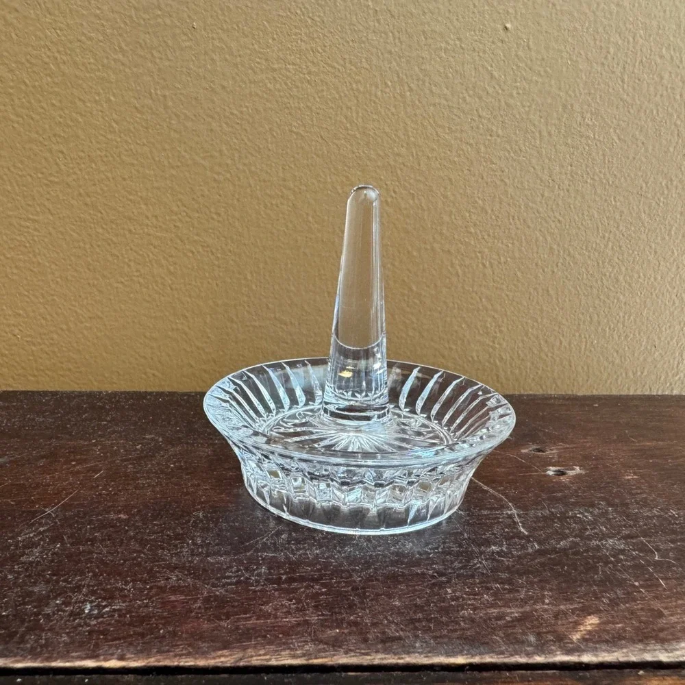 Crystal Ring Holder Dish‎ Clear Glass Jewelry Display Organizer Vanity Decor